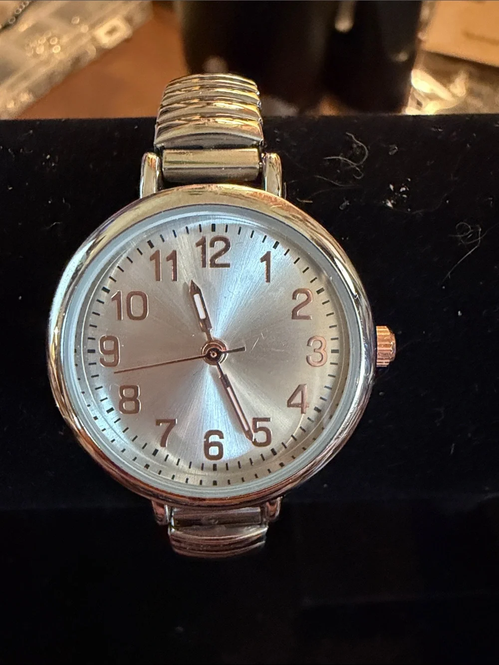 Silver Analog Women's Stretch Band Watch - Unbranded